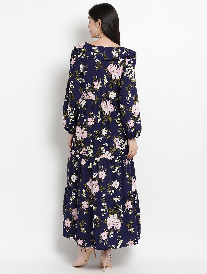 ruffle detail floral a-line dress - 17347145 - Zoom Image - 3