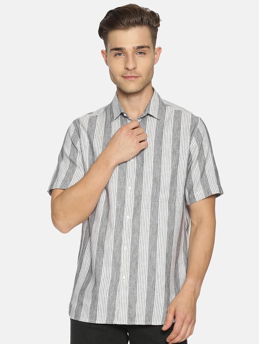 grey striped casual shirt - 17347308 - Zoom Image - 1