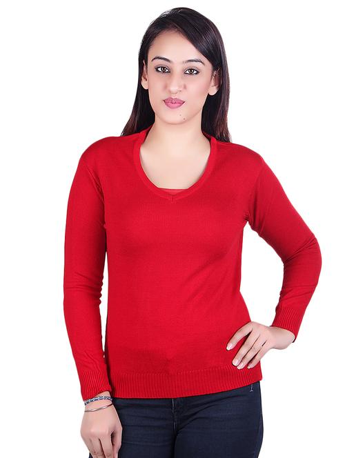 v-neck ribbed pullover - 17347456 - Standard Image - 1