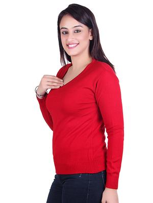 v-neck ribbed pullover - 17347456 - Standard Image - 2