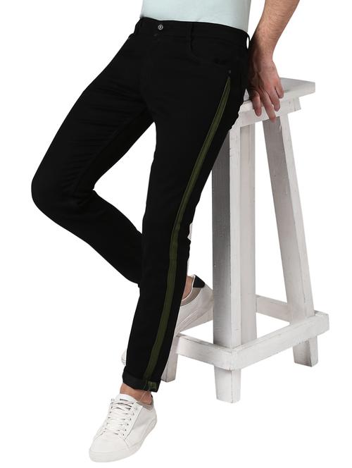 black side taped denim jeans - 17347482 - Standard Image - 1