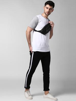 black side taped denim jeans - 17347488 - Standard Image - 4