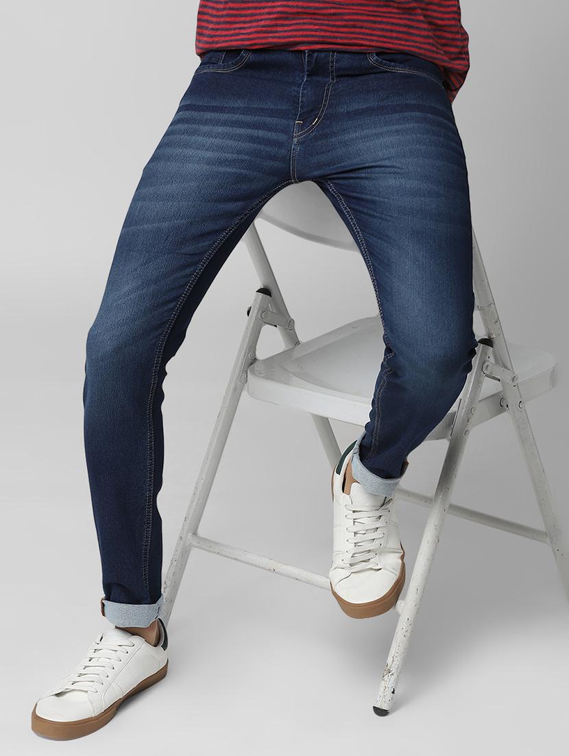 dark blue light washed denim jeans - 17347495 - Zoom Image - 1