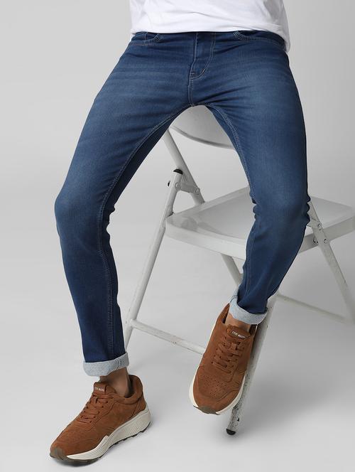 blue light washed denim jeans - 17347497 - Standard Image - 1