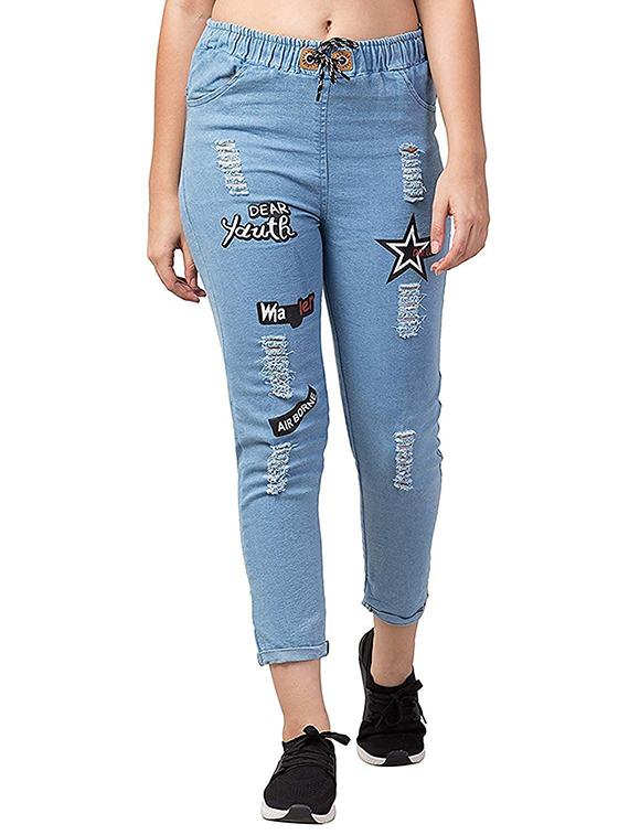drawstring waist quirky jeans - 17347517 - Zoom Image - 1