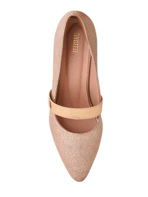 gold pu slip on pumps - 17347650 - Standard Image - 4