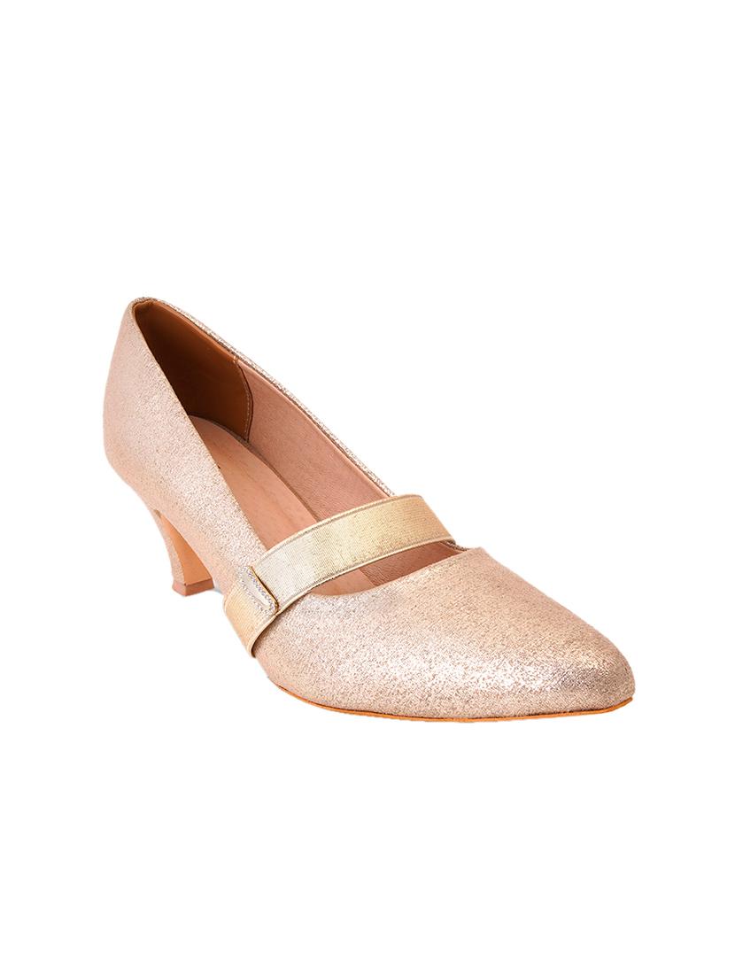 gold pu slip on pumps - 17347650 - Zoom Image - 1
