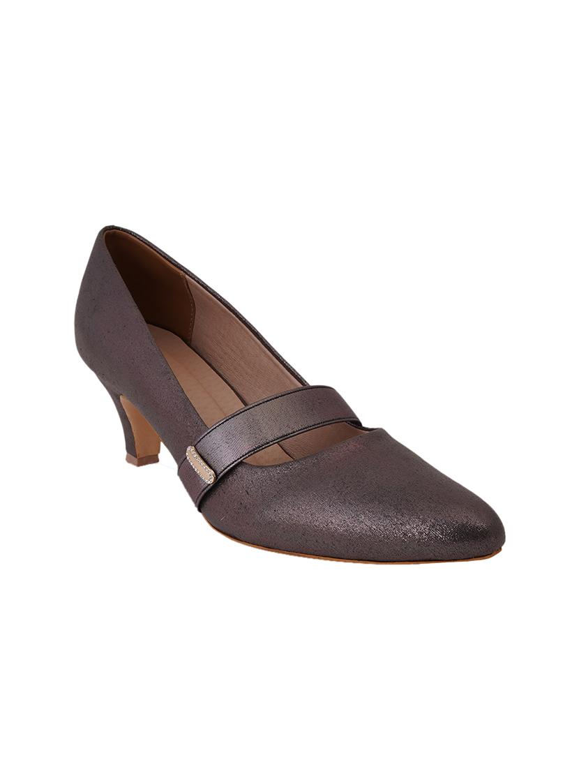 grey pu slip on pumps - 17347651 - Zoom Image - 1