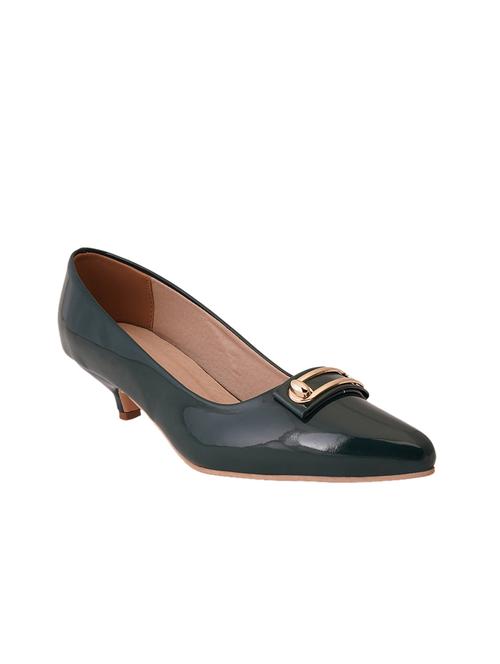 green pu slip on pumps - 17347656 - Standard Image - 1