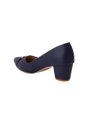 blue pu slip on pumps - 17347668 - Standard Image - 3