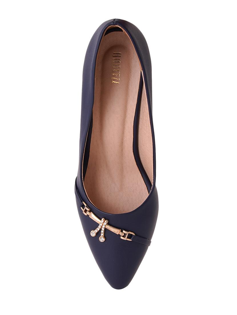 blue pu slip on pumps - 17347668 - Zoom Image - 4