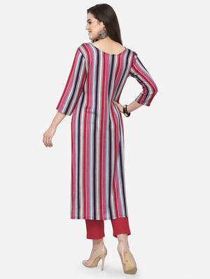 striped straight kurta - 17347826 - Standard Image - 3