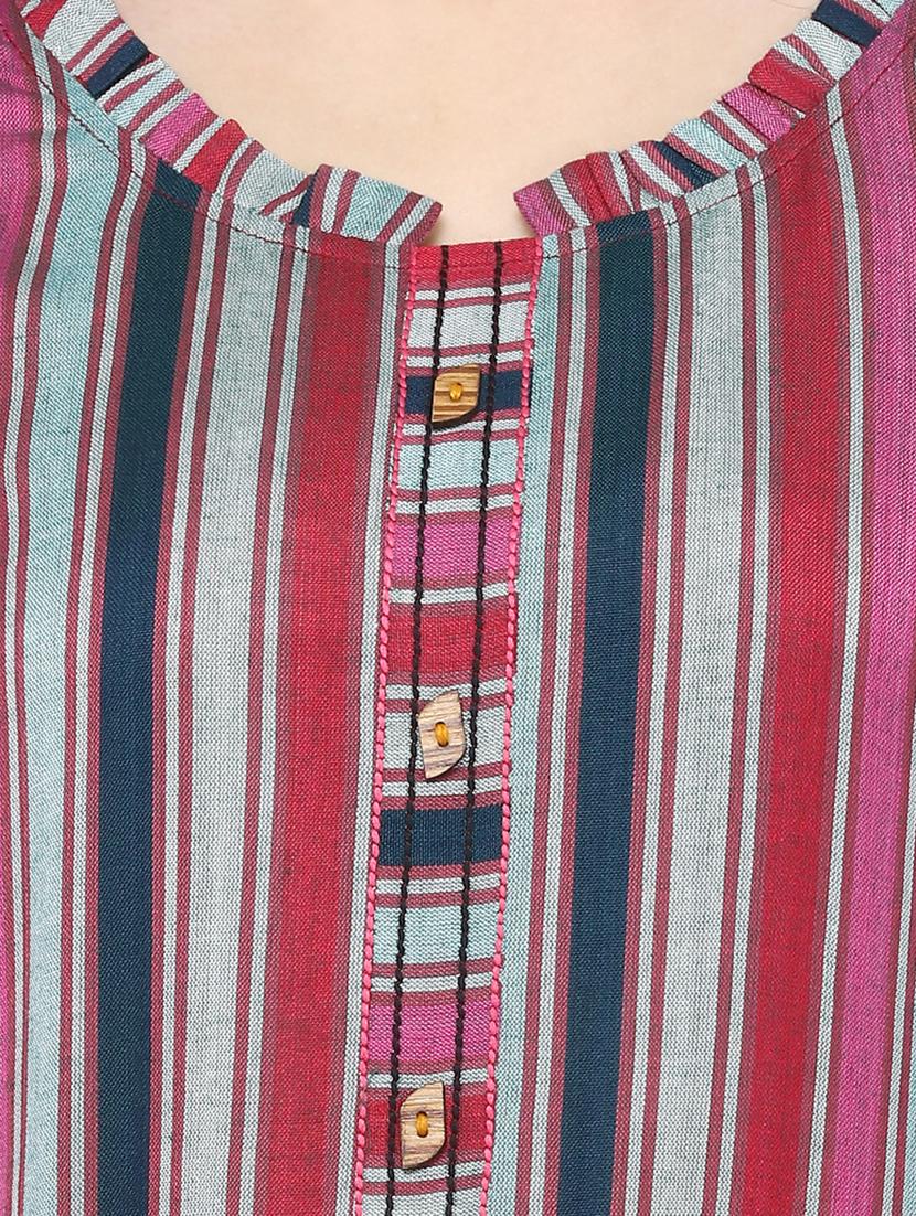 striped straight kurta - 17347826 - Zoom Image - 4