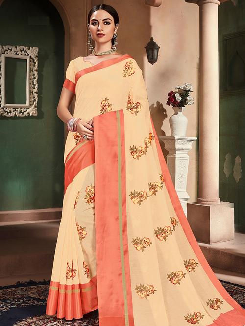 embroidered handloom saree with blouse - 17347904 - Very Small Image - 1