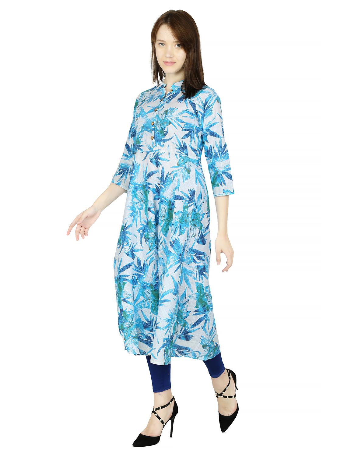 printed flared kurta - 17348100 - Zoom Image - 2