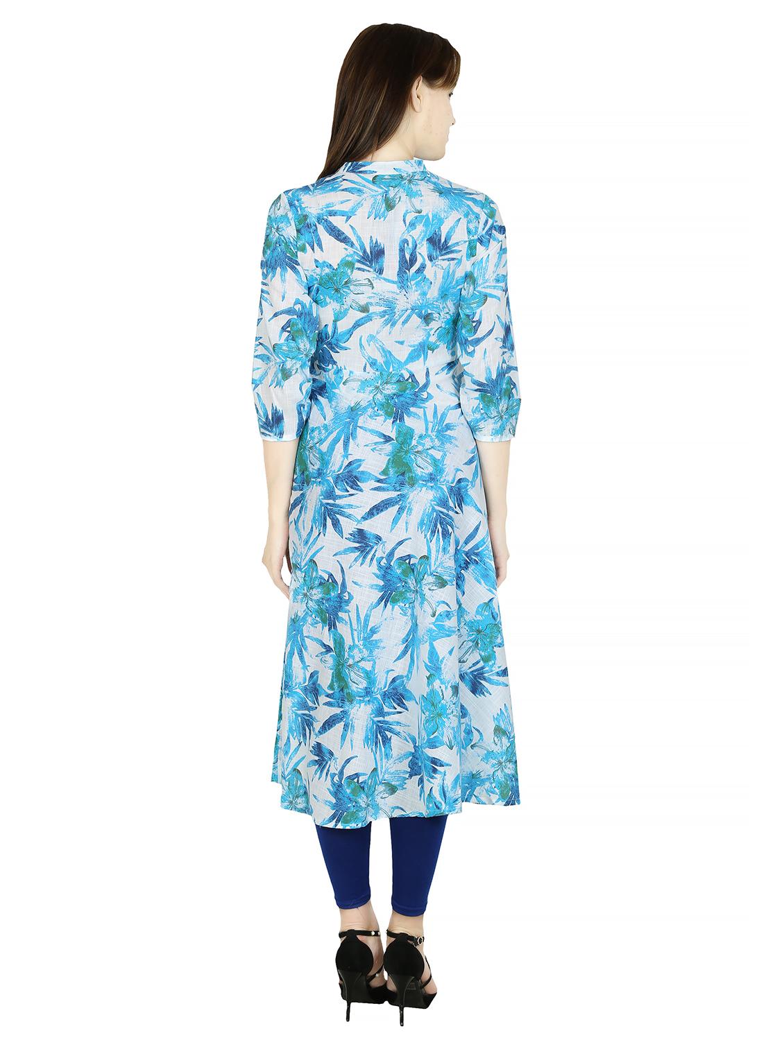 printed flared kurta - 17348100 - Zoom Image - 3