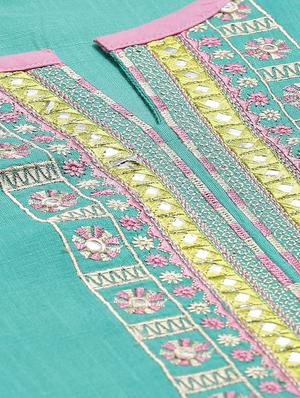 yoke embroidered straight kurta - 17348241 - Standard Image - 4