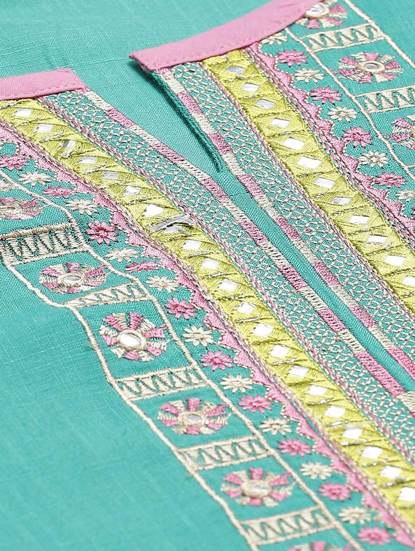 yoke embroidered straight kurta - 17348241 - Zoom Image - 4