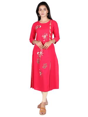embroidered straight kurta - 17348384 - Standard Image - 2