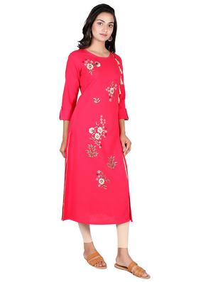 embroidered straight kurta - 17348384 - Standard Image - 3