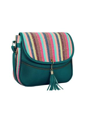 green leatherette (pu) regular sling bag - 17348448 - Standard Image - 4