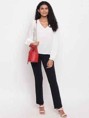 red leatherette (pu) regular sling bag - 17348474 - Standard Image - 5