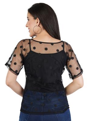 mesh polka dot top - 17348523 - Standard Image - 3