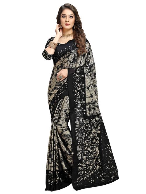 bordered printed saree with blouse - 17348543 - Very Small Image - 1