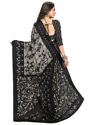 bordered printed saree with blouse - 17348543 - Standard Image - 2