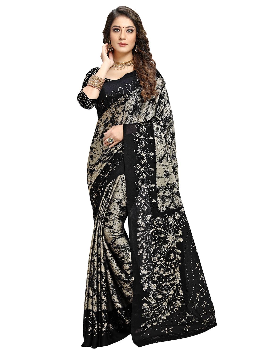 bordered printed saree with blouse - 17348543 - Zoom Image - 1