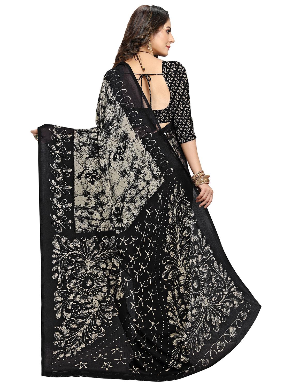 bordered printed saree with blouse - 17348543 - Zoom Image - 2