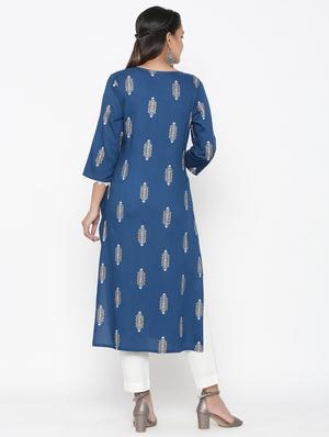 printed straight kurta - 17348589 - Standard Image - 3