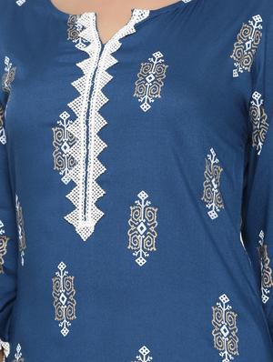printed straight kurta - 17348589 - Standard Image - 4
