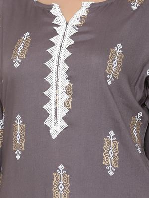 printed straight kurta - 17348591 - Standard Image - 4