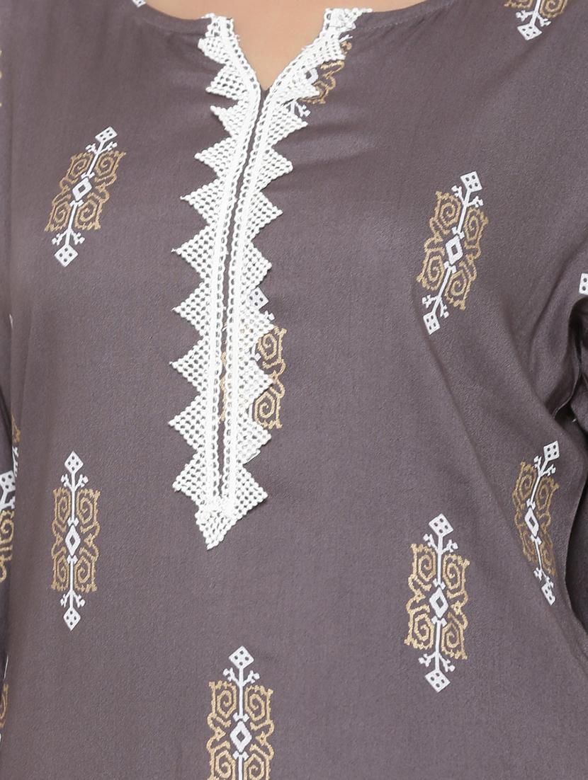 printed straight kurta - 17348591 - Zoom Image - 4