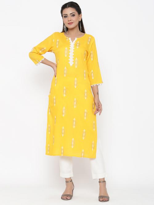 printed straight kurta - 17348593 - Standard Image - 1