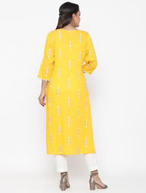 printed straight kurta - 17348593 - Standard Image - 3
