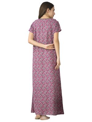 v-neck floral nighty - 17348694 - Standard Image - 3