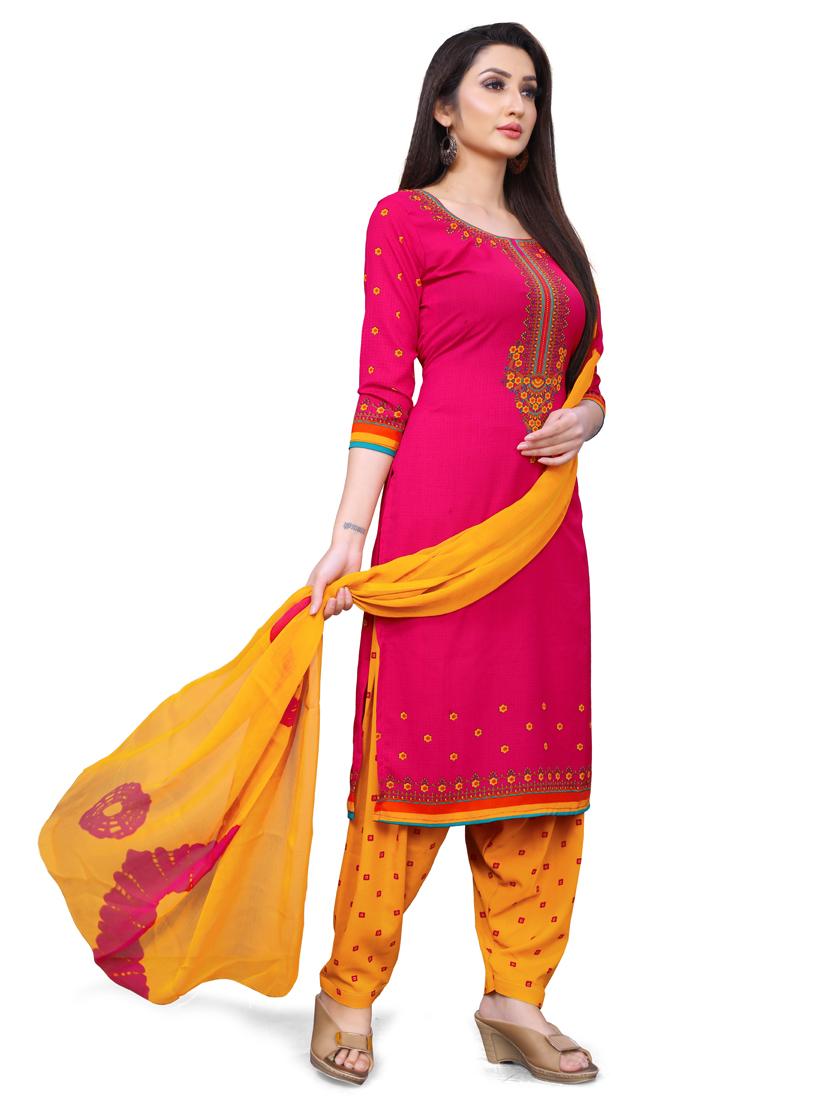 printed unstitched suit set - 17348745 - Zoom Image - 2