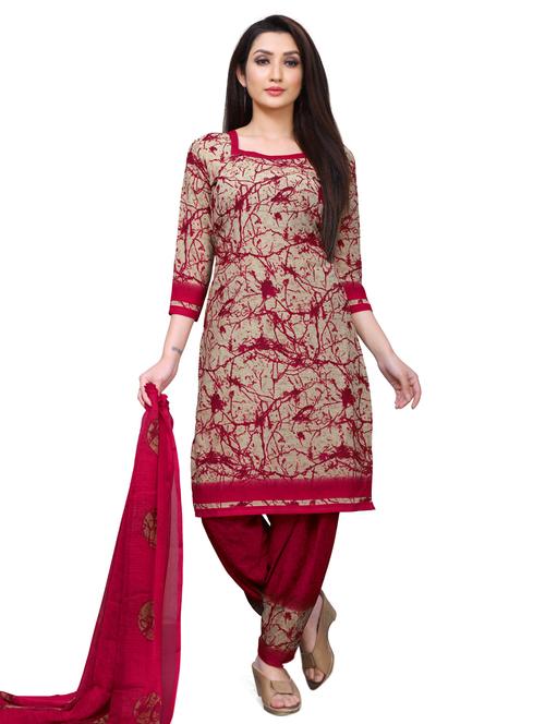 printed unstitched suit set - 17348748 - Very Small Image - 1