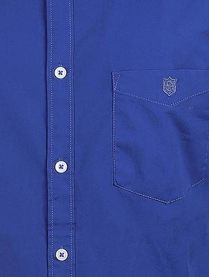 blue solid casual shirt - 17348852 - Standard Image - 5