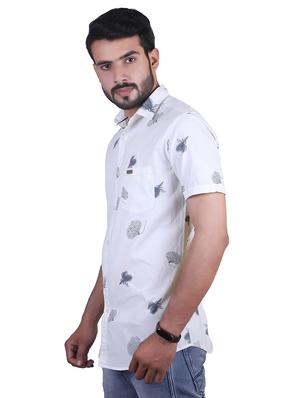 white printed casual shirt - 17348856 - Standard Image - 2