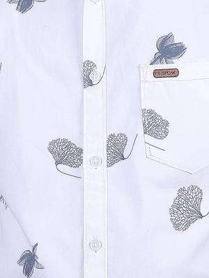 white printed casual shirt - 17348856 - Standard Image - 5