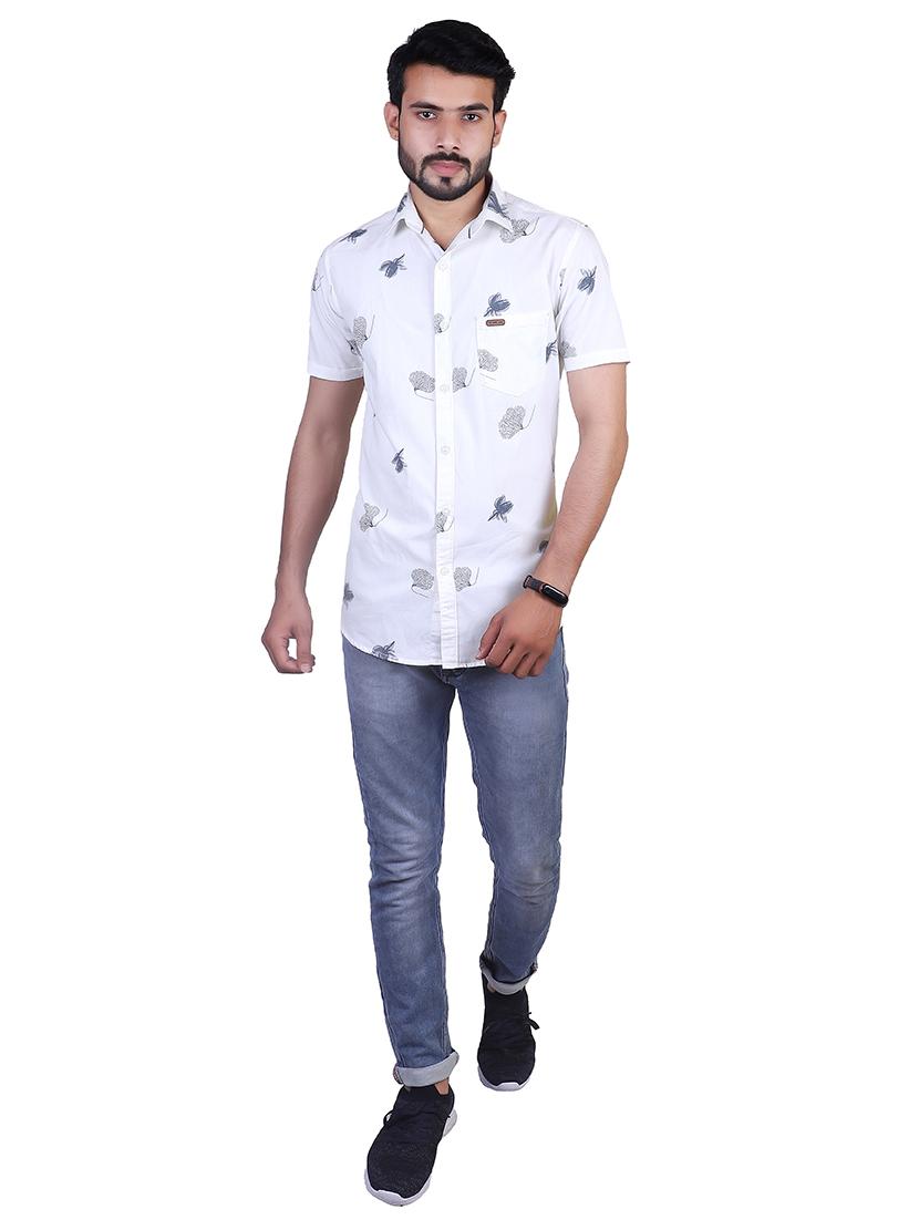 white printed casual shirt - 17348856 - Zoom Image - 4