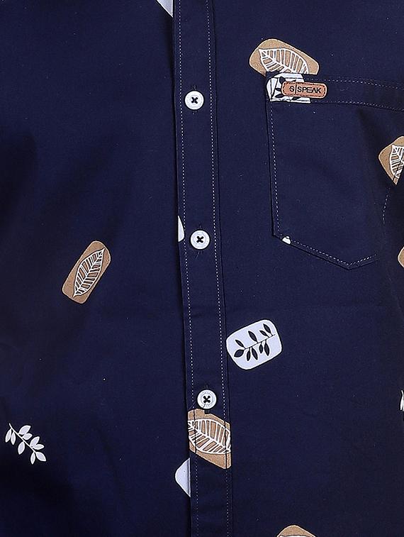 navy blue printed casual shirt - 17348858 - Zoom Image - 5