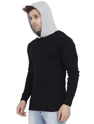 black self design woolen pullover - 17349272 - Standard Image - 2