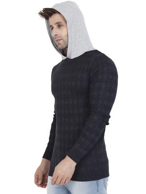 navy blue checkered pullover - 17349273 - Standard Image - 2
