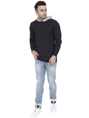 navy blue checkered pullover - 17349273 - Standard Image - 5