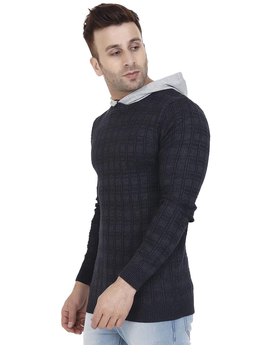 navy blue checkered pullover - 17349273 - Zoom Image - 3