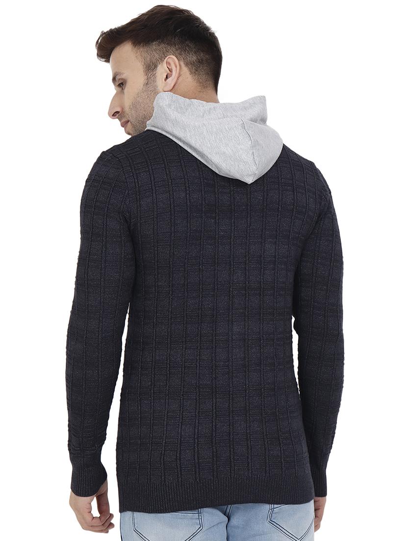 navy blue checkered pullover - 17349273 - Zoom Image - 4